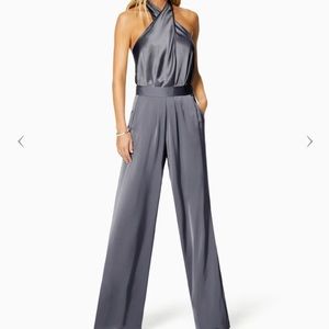NWT Ramy Brook Iris Satin Pants in nickl/grey